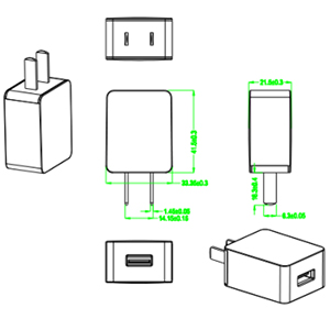 10W 5V 2A US EU CN Plug USB Wall Charger